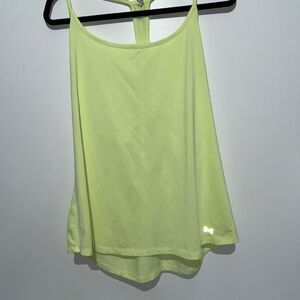 Under Armour Women's Yellow HeatGear Fitted Mesh Racerback Tank Top‎ Size 2XL